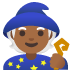 🧙🏾 mage: medium-dark skin tone display on Google